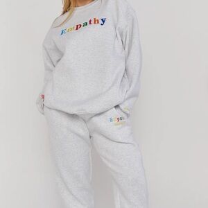 BN! Mayfair! EMPATHY ALWAYS! Crewneck/Sweat pant SET Embroiderd! Gray in SZ M/L!